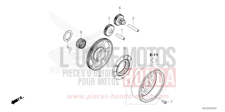 EMBRAYAGE DE DEMARRAGE de Hornet 750 PEARL GLARE WHITE (NHB53) de 2023